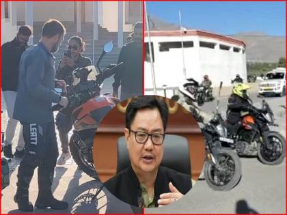 kiren rijiju pralhad joshi compliment rahul gandhi for highlighting development in ladakh under modi government | राहुल गांधी बाईकने लडाखच्या पॅंगॉन्ग तलावावर पोहोचले, केंद्रीय मंत्री किरेन रिजिजू यांनी त्यांना 'धन्यवाद' म्हटले? वाचा सविस्तर