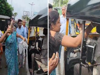 Deliberately driven through the lane, the woman slapped the rickshaw puller with a slipper on the road | जाणीवपूर्वक गल्लीबोळातून नेले, महिलेने भर रस्त्यात रिक्षाचालकाला चप्पलने बदडले