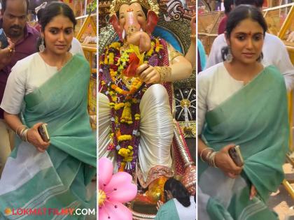 Rinku Rajguru Takes Blessings Of Lalbaugcha Raja Mumbai shared Photo | गणपती बाप्पा मोरया…. लालबागच्या राजाच्या चरणी रिंकू राजगुरू झाली नतमस्तक!