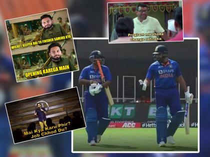 Rishabh Pant bats as Opener in IND vs WI 2nd ODI Hilarious Memes viral on social media in Pushpa Style Hera Pheri Bollywood Movies | Rishabh Pant Opener, Memes Viral, IND vs WI 2nd ODI: "विकेटकिपर हूँ तो फिनिशर समझें, ओपनिंग करेगा मैं"; ऋषभ पंत सलामीला येताच सोशल मीडियावर भन्नाट मीम्स व्हायरल