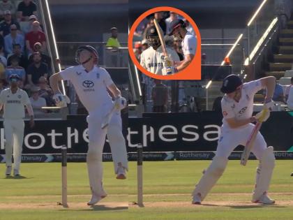ENG vs IND 2nd Test Day 2 Harry Brook’s Shouldering The Ball Away From His Stumps To Defend His Wicket Better Than Most English Football Defenders Rishabh Pant Reaction | टेस्टमध्ये फुटबॉलचं ट्विस्ट! हॅरी ब्रूकनं खांद्यानं उडवला स्टंपवरचा चेंडू; आधी पंतनं केली टाइमपास करतोय अशी तक्रार, मग...