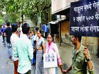 Human chain movement of Mahul project affected | माहुल प्रकल्पग्रस्तांचे मानवी साखळी आंदोलन