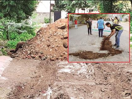 Aurangabadkars suffering due to potholes; As the municipality is not paying attention, they are taking it at their own expense | आम्हीच बुजवून घेतो खड्डे ! महापालिका बेफिकीर, त्रस्त औरंगाबादकरांवर आर्थिक भुर्दंडाचा भार