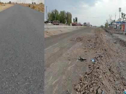 Amravati-Akola Highway: Asphalting waste, ballast exposed on world record highway | Amravati-Akola Highway : विश्वविक्रमी महामार्गावर डांबरीकरणात कुचराई, गिट्टी उघडी पडली