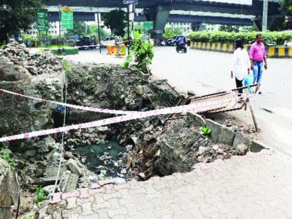 Ignore the repair of the pavement | पदपथाच्या दुरुस्तीकडे दुर्लक्ष