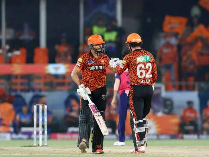 IPL 2024, Sunrisers Hyderabad vs Rajasthan Royals Live Marathi - Travis Head ( 58), Nitish Kumar Reddy smashed 76 runs in 42 balls with 3 fours & 8 sixes, SRH set 202 runs target to RR | नितीश कुमार रेड्डीने SRH ची लाज वाचवली, ट्रॅव्हिस हेडची बॅट थंड राहिली; RR ची चांगली कामगिरी