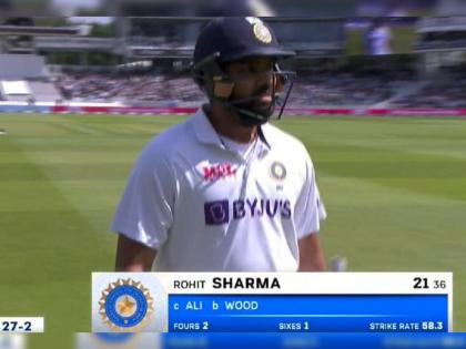 India vs England 2nd Test Live Score : The short delivery does the trick for Mark Wood as he dismisses Rohit Sharma, Video   | India vs England 2nd Test : रोहित शर्मा इंग्लंडच्या जाळ्यात अडकला, सिक्सरसाठी विकेट गमावून बसला; Video