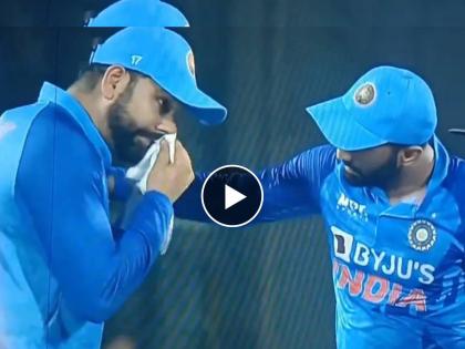 IND vs SA, 2nd T20I Live Updates : Dedication of Rohit Sharma towards the game though he was bleeding he stayed there on field and was giving instructions, Watch Video  | IND vs SA, 2nd T20I Live Updates : समर्पण! नाकातून रक्त वाहत असूनही Rohit Sharma कर्तव्य बजावत मैदानावर उभा राहिला, Video Viral 