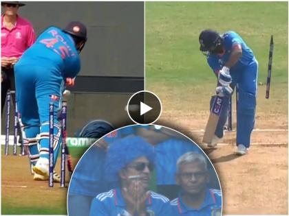 ICC ODI World Cup IND vs SL Live : A four and gone! India lose their captain Rohit Sharma on second ball of the innings. Madushanka bowled him, Video  | IND vs SL Live : OMG ! रोहित शर्मा वानखेडेवर पुन्हा अपयशी, दुसऱ्या चेंडूवर मधुशंकाने उडवला त्रिफळा, Video 