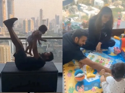 Video: Rohit Sharma is training at home, doing laundry and playing with his daughter Samaira at home svg | Video: सराव, कपडे धुणे, जेवण बनवणे; लॉकडाऊनमध्ये रोहित शर्मा काय करतो?