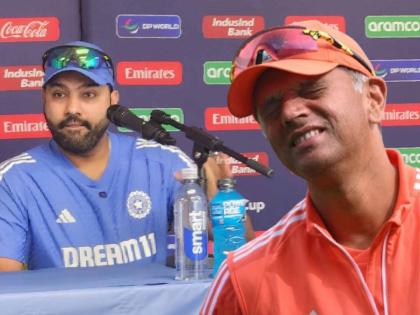 T20 World Cup 2024 : Rohit Sharma got a bit emotional talking about Rahul Dravid association as coach. In the end, he just stopped suddenly and said don’t want to say more. | अधिक काही बोलायचे नाही, मी त्याला...! राहुल द्रविडबाबतचा 'तो' प्रश्न विचारताच रोहित शर्मा भावुक