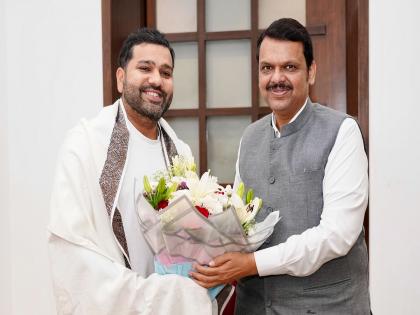 Rohit Sharma Devendra Fadnavis: After retiring from Test cricket, Rohit Sharma meets Chief Minister Fadnavis, why? | Rohit Sharma : कसोटी क्रिकेटमधून निवृत्ती घेतल्यानंतर रोहित शर्मा मुख्यमंत्री फडणवीसांच्या भेटीला, कारण काय ? Rohit Sharma Devendra Fadnavis: After retiring from Test cricket, Rohit Sharma meets Chief Minister Fadnavis, why? | Rohit Sharma : कसोटी क्रिकेटमधून निवृत्ती घेतल्यानंतर रोहित शर्मा मुख्यमंत्री फडणवीसांच्या भेटीला, कारण काय ?