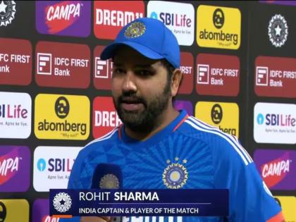 IND vs AFG 3rd T20I : Indian team captain Rohit Sharma praised Rinku Singh after the win against Afghanistan | अफगाणिस्तानविरुद्धच्या विजयाचं श्रेय कर्णधार रोहित शर्माने स्वत: न घेता कोणाला दिलं?, पाहा