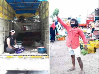 Marathi Actor Roshan Shinge sell vegetable and fruits in lockdown | 14 रुपयांना कोथिंबीर विकणारा तरूण भाजी विक्रेता नसून आहे मराठी कलाकार