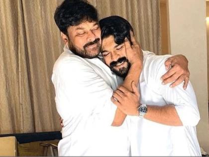 Ram charan started crying after hugged his father chiranjeevi in acharya see photo | अन् वडील चिरंजीवींना मिठी मारून ढसाढसा रडला RRR फेम राम चरण, जाणून घ्या कारण