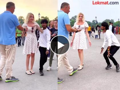 VIDEO : A Russian girl being harassed at India gate video goes viral on social media | इंडिया गेटसमोर मागे लागलेल्या तरूणाला वैतागली रशियन तरूणी, लोकांनीही व्यक्त केला संताप!