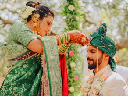 Indian Marathi cricketer Ruturaj Gaikwad marriage with Utkarsha Pawar Fans congratulates newly wed couple Photos Viral | नवरी मिळे नवऱ्याला... ऋतुराज-उत्कर्षाचं शुभमंगल! फॅन्सकडून शुभेच्छांचा वर्षाव