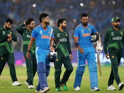 Pakistan Cricket Board (PCB) filed a complaint regarding inappropriate conduct targeted at the Pakistan squad during the India vs Pakistan match held on 14 October 2023 at ICC ODI World Cup 2023  | पाकिस्तानी खेळाडूंना पाहून जय श्री रामचा नारा दिला, बाबरला डिवचलं; PCB ची थेट ICCकडे तक्रार