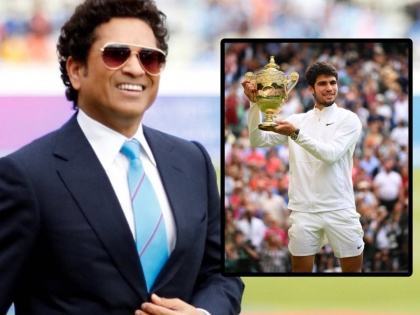 Sachin Tendulkar congratulates Wimbledon Winner Carlos Alcaraz who had beaten Superstar Novak Djokovic | "टेनिसच्या नव्या ताऱ्याचा उदय..."; विम्बल्डनच्या विजेत्याचे 'क्रिकेटच्या देवा'कडून तोंडभरून कौतुक