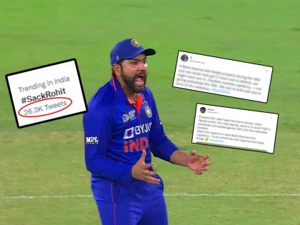 Sack Rohit Sharma trending on Twitter as Team India captain arrogant behaviour makes fans angry in Asia Cup Virat Kohli comparison | Sack Rohit Sharma Trending, Asia Cup 2022: "रोहित शर्माला कर्णधारपदावरून हाकला..."; संतप्त चाहते 'हिटमॅन'च्या उर्मट वागणुकीवर नाराज