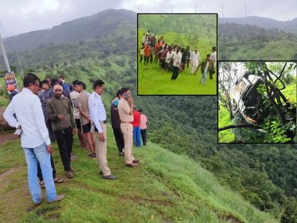 Car fell into a valley while shooting a photo near Sadawaghapur Satara | Satara Accident: सडावाघापूरजवळ रिलसाठी स्टंट शूट करताना गाडी दरीत कोसळली! (Watch Video)