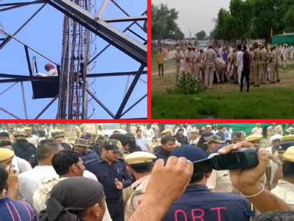 one monk climbed a mobile tower, another set himself on fire; What exactly is the matter..? | एक साधू चढला मोबाइल टॉवरवर, दुसऱ्याने पेटवून घेतले; नेमकं काय आहे प्रकरण..?