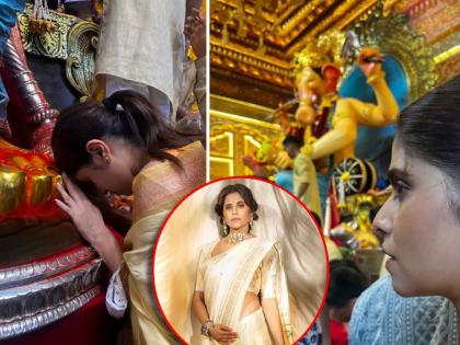 marathi actress sai tamhankar took blessing of lalbaugcha raja shared video | सई ताम्हणकरने घेतलं 'लालबागचा राजा'चं दर्शन, गाभाऱ्यातून केला व्हिडिओ शेअर, म्हणते- "मोरया..."