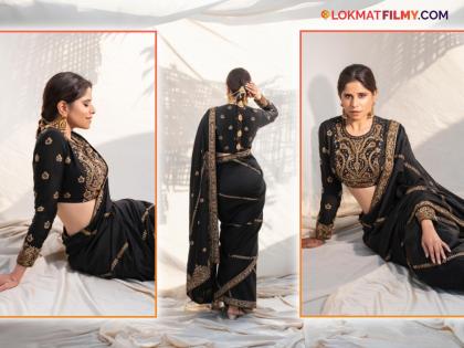 Saie Tamhankar:काळ्या रंगाची साडी अन् लांब वेणी, मकर संक्रांतीनिमित्त सईचं खास फोटोशूट