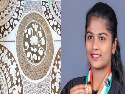 Mehndi drawn by Sakshi Mohan Kamte is recorded in India Book of Records | साक्षीच्या मेहंदीची इंडिया बुकमध्ये नोंद, भारतातील सर्वात मोठी मेहंदी रेखाटली