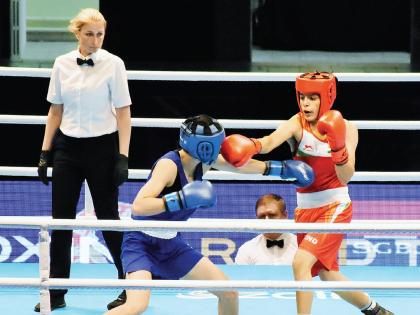 Olympic qualification boxer, Sakshi Chaudhary in the quarter-finals | ऑलिम्पिक पात्रता मुष्टियुद्ध, साक्षी चौधरी उपांत्यपूर्व फेरीत