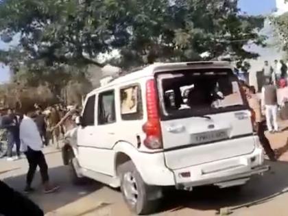 uproar ovdeath of congress leader salman khan after being crushed by car in rajnaer gar chhatarpur | काँग्रेस नेता सलमान खानच्या मृत्यूवरुन गोंधळ; कार्यकर्त्यांनी भाजपा नेत्यांच्या गाड्या फोडल्या