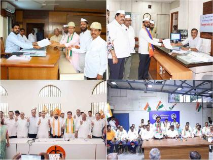 Amal Mahadik, Rajendra Patil Yadravkar, Rahul Awade, Samarjit Ghatge filed nomination papers in Kolhapur on the occasion of Gurupushyamrita for assembly elections | गुरुपुष्यामृताच्या मुहूर्तावर कोल्हापुरात अमल महाडिक, यड्रावकर, आवाडे, समरजित घाटगेंचे उमेदवारी अर्ज दाखल