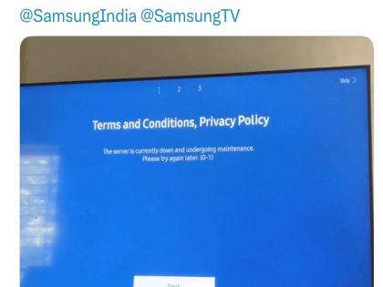 Samsung's smart TVs service down, customers started screaming; Server down messages started appearing... | सॅमसंगचे स्मार्ट टीव्ही बंद पडले, ग्राहक ठणाठणा ओरडू लागले; सर्व्हर डाऊनचे मेसेज दिसू लागले... Samsung's smart TVs service down, customers started screaming; Server down messages started appearing... | सॅमसंगचे स्मार्ट टीव्ही बंद पडले, ग्राहक ठणाठणा ओरडू लागले; सर्व्हर डाऊनचे मेसेज दिसू लागले...