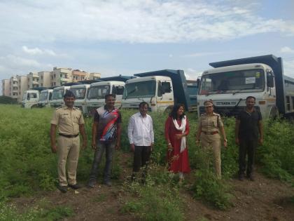 The black market on the Sandghat for government work at Majalgaon; Revenue and Police join team's Action | माजलगावात शासकीय कामासाठीच्या वाळूघाटावरील काळा बाजार उजेडात; महसूल व पोलीस पथकांने केली कारवाई 