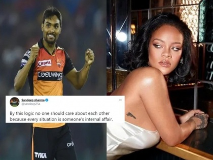 Sandeep Sharma questions 'logic' behind criticism of Rihanna over farmers' protest, but delete tweet | सचिन, रोहित, विराट हे रिहानाचे कान टोचत असताना संदीप शर्मानं घेतली तिची बाजू; पण...