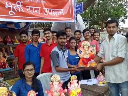 8 Ganesh idols donated in Sangli, spontaneous response from Ganesh devotees; 'Dolphin', 'Rotary' venture | सांगलीत आठशे गणेशमूर्ती दान, गणेशभक्तांमधून उत्स्फूर्त प्रतिसाद; ‘डॉल्फिन’, ‘रोटरी’चा उपक्रम