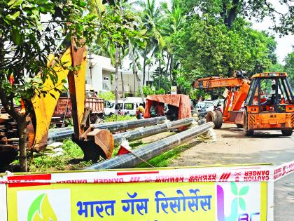 Domestic gas pipeline begins work in Sangli city | सांगली शहरात घरगुती गॅस पाईपलाईन कामास सुरुवात