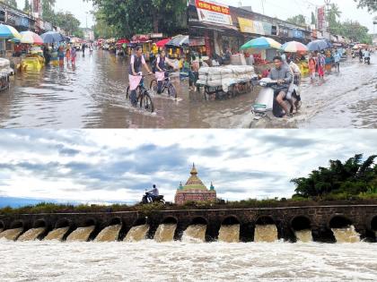 Heavy rains lash Sangli, Two gates of Warna Dam opened | मुसळधार पावसाने सांगली तुंबली, जिल्ह्यात अनेक ठिकाणी मुसळधार; वारणा धरणाचे दोन दरवाजे उघडले Heavy rains lash Sangli, Two gates of Warna Dam opened | मुसळधार पावसाने सांगली तुंबली, जिल्ह्यात अनेक ठिकाणी मुसळधार; वारणा धरणाचे दोन दरवाजे उघडले