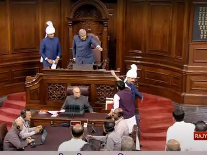 Chaos in the Rajya Sabha! Speaker Dhankhad suspended AAP MP Sanjay Singh for monsoon session | राज्यसभेत गदारोळ! सभापती धनखड यांनी आपचे खासदार संजय सिंह यांना केले निलंबित