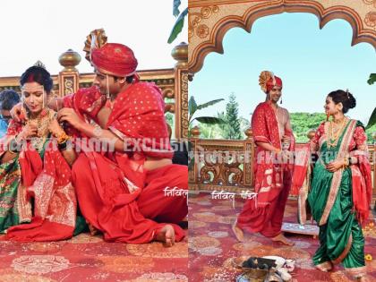 lagnachi bedi fame marathi actor sanket pathak and marathi actress suparna shyam got married | अखेर राघवला मिळाली रिअल लाइफ सिंधू; थाटात पार पडला संकेत-सुपर्णाचा लग्नसोहळा