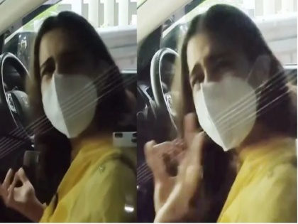 Sara Ali khan Get Angry On Photographers When They Asks to take off mask viral video | मीडियाचे कॅमेरे दिसताच भडकली सारा अली खान, Video Viral