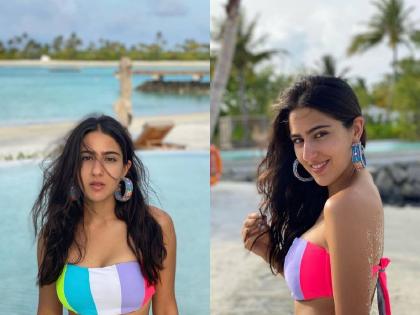 Bollywood actress Sara Ali Khan sizzles in colorful bikini, see pics