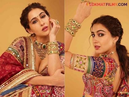 anant ambani and radhika merchant haldi ceremony sara ali khan glamorous look in gujrati lehenga photo goes viral | अनंत-राधिकाच्या हळदी समारंभात साराचा गुजराती तडका; कलरफुल लेहेंग्यामध्ये खुललं सौंदर्य 