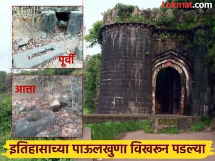 The historic stone cage at Fort Ajinkyatara in Satara awaits conservation | Satara: अजिंक्यताऱ्यावरील ऐतिहासिक दगडी पिंजऱ्याला संवर्धनाची प्रतीक्षा! The historic stone cage at Fort Ajinkyatara in Satara awaits conservation | Satara: अजिंक्यताऱ्यावरील ऐतिहासिक दगडी पिंजऱ्याला संवर्धनाची प्रतीक्षा!