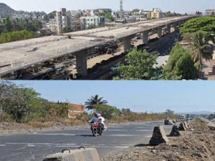 The pace of six laning work on 128 kilometers of roads from Satara to Kagal on the Pune Bangalore National Highway has slowed down | Satara-Kagal highway six lane construction: मुदत संपण्यास आठ महिने, काम कसेबसे ४५ टक्के..!