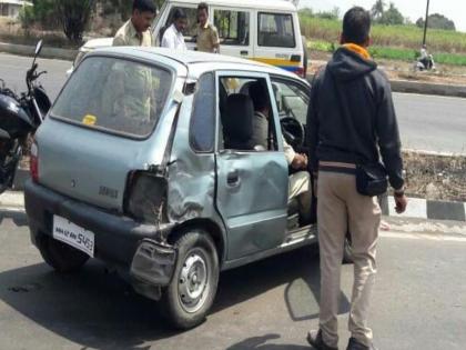 A police officer vehicle mate with an accident | पोलीस अधिकाऱ्याच्या गाडीला उडवून ट्रकचालकाचा पलायनाचा प्रयत्न