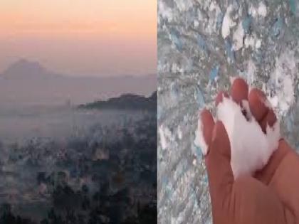 Satara hailstorm due to cold wave, record low mercury of the season | शीतलहरीमुळे सातारा गारठला, हंगामातील नीचांकी पाऱ्याची नोंद 