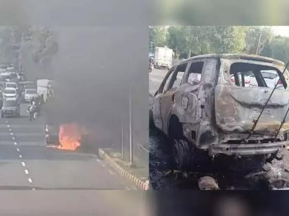 Maharashtra Mumbai Car Caught Fire Due To Balloon Burst | अनर्थ टळला! कारमध्ये फुगे भरले अन् अचानक स्फोट झाला; एकाच कुटुंबातील ३ जखमी