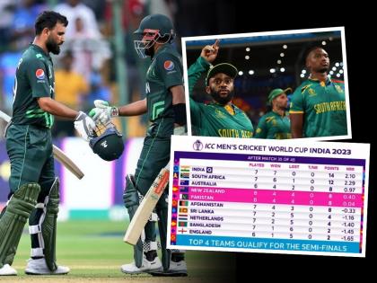 ICC ODI World Cup Semi Final Scenario : PAKISTAN DEFEATED NEW ZEALAND & SOUTH AFRICA QUALIFYED INTO THE SEMI-FINAL OF WORLD CUP 2023 | पाकिस्तानच्या विजयाने दक्षिण आफ्रिका उपांत्य फेरीत, २ जागांसाठी चौघांमध्ये खरी चुरस उरली