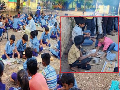 Children are taught to cook in Zilla Parishad Primary Marathi School at Kulalawadi in Jat taluka sangli | मुले बडवतात भाकरी; सांगलीतील 'या' जिल्हा परिषद शाळेत ‘माझी भाकरी’ देते स्वावलंबनाचा धडा